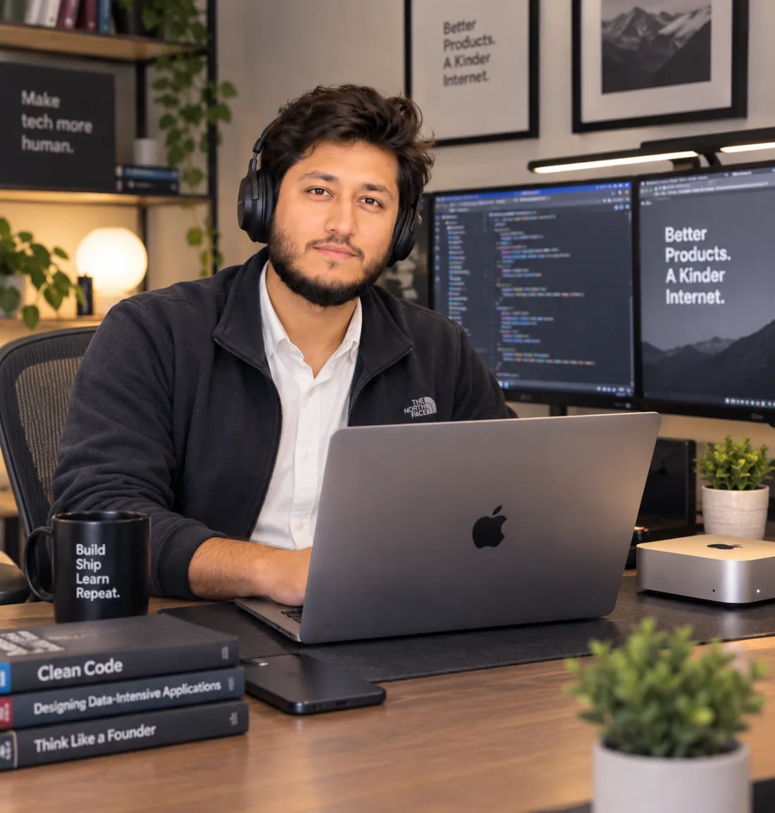Muhammad Shoaib Amin at his desk